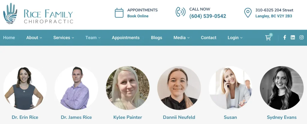 Staff of Rice Family Chiropractic clinic